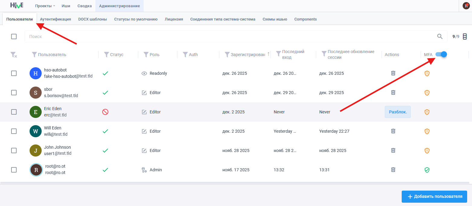 Manage user MFA