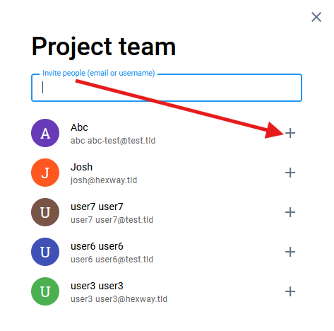Add user in project
