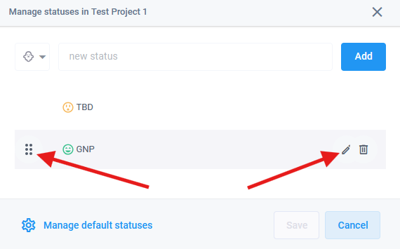 Edit issue status
