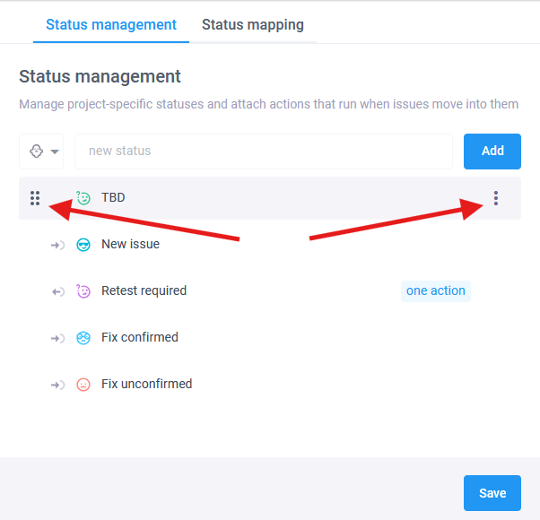 Edit statuses