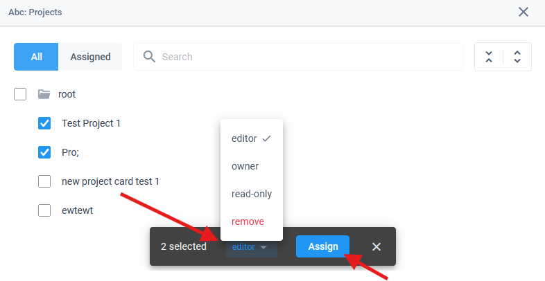 User assignment